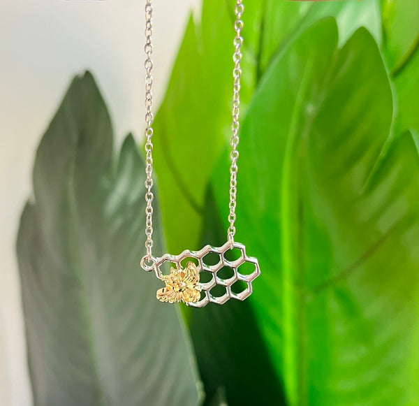Silver Honeycomb Necklace