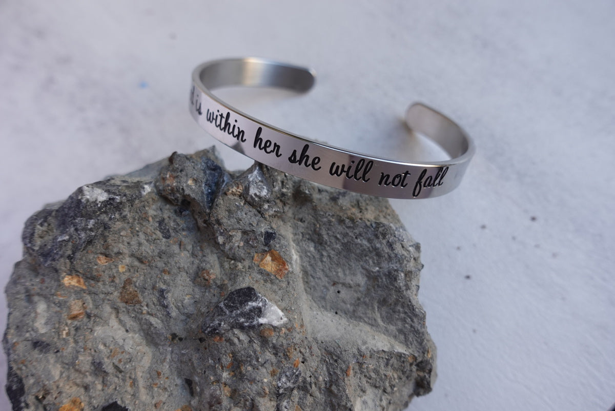 God Is Within Her Cuff Bracelet