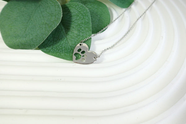 Heart Pawprint Necklace