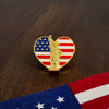 USA Gold Liberty Heart Pin
